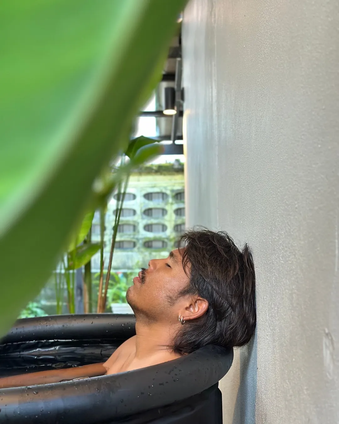 Cold plunge ice bath recovery and focused breathwork at Oceanchild Khaolak
